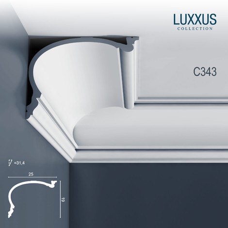 Corniche Plafond en Polyuréthane Luxxus Héritage C343 ORAC DECOR - 2