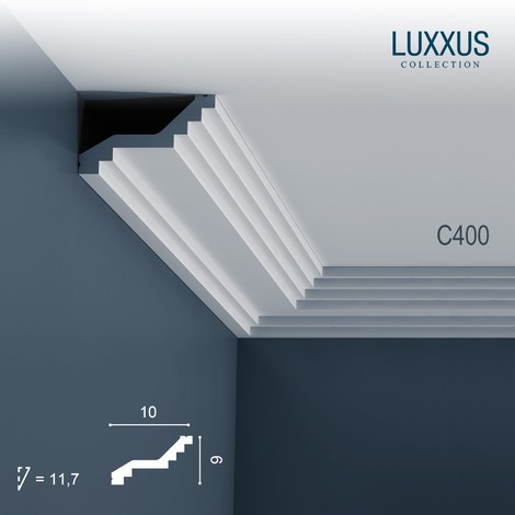 Corniche Plafond en Polyuréthane Luxxus C400 Art Déco ORAC DECOR - 2