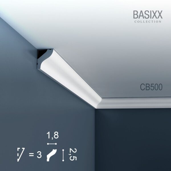 Corniche Plafond en polystyrène Basixx CB500 Carton de 45 Pièces ORAC DECOR - 2