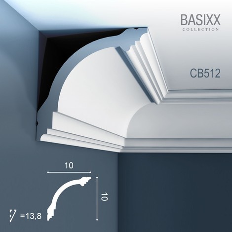 Corniche Plafond en polystyrène Basixx CB512 Carton de 18 Pièces ORAC DECOR - 2