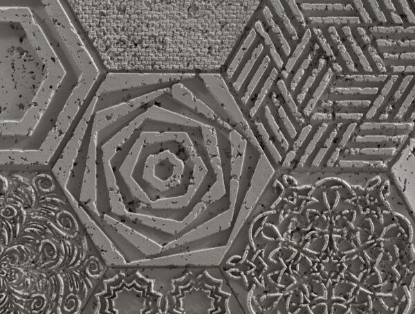 Panneau Mural en Polyuréthane Imitation Ciment avec Décor Hexagonal