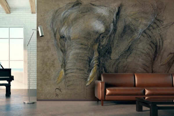 Papier Peint Intissé Modèle : Tête d’éléphant