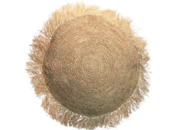Coussin rond Rafia - Naturel - M