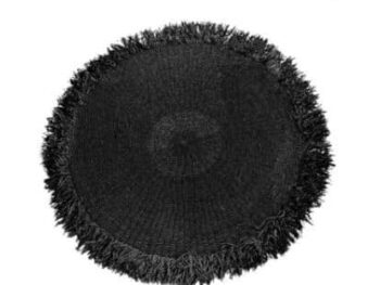 Tapis à franges Raphia - Noir