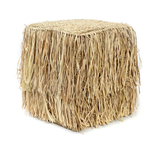 The Raffia Shaggy Stool - Square