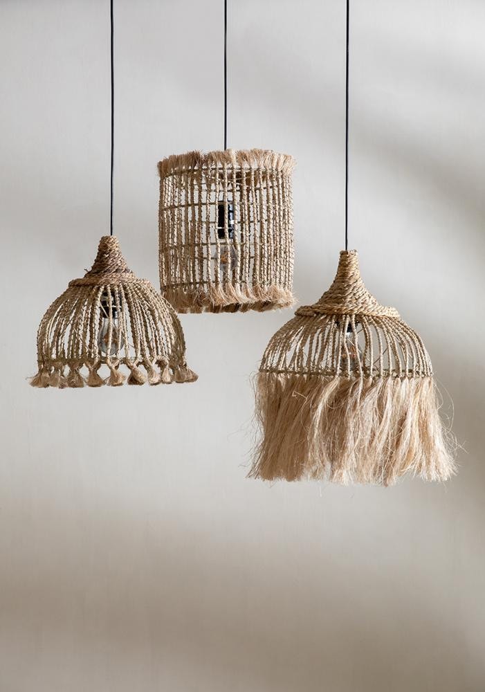 The Abaca Bird Cage Pendant - Natural - M