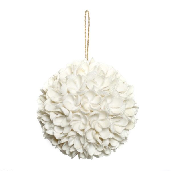 Boule de Coquillages blancs en forme de fleur
