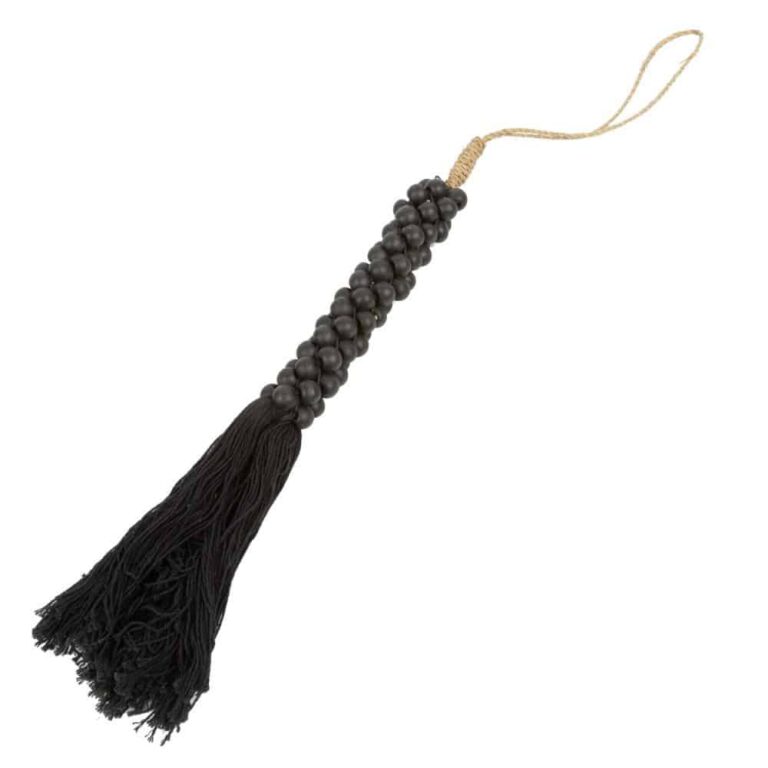 Pom - Pom en Perles de Bois Noires ou Naturelles