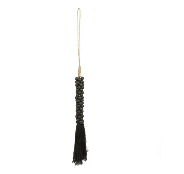 Pom - Pom en Perles de Bois Noires ou Naturelles