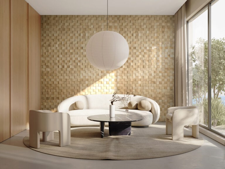 Wall pnael chess in calm interior design