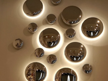 Décoration murale luxe hublot en plastique thermoformé chromé or